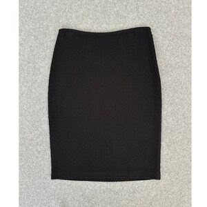 St John Collection Pencil Skirt 2 Santana Black Wool Blend Metallic Knit Classic